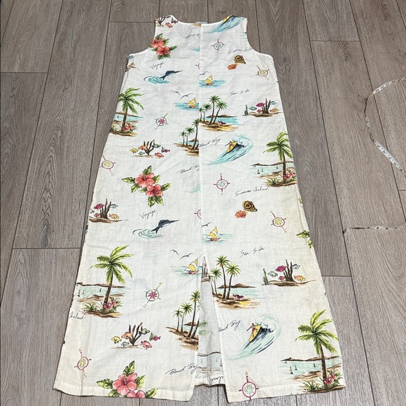 Hot Cotton Dress linen tropical midi womens Cream novelty summer beach - Picture 6 of 6